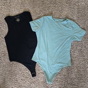 Gypsy And Jade L/XL Black Ribbed & Auden Large Sage Green Bodysuit Set